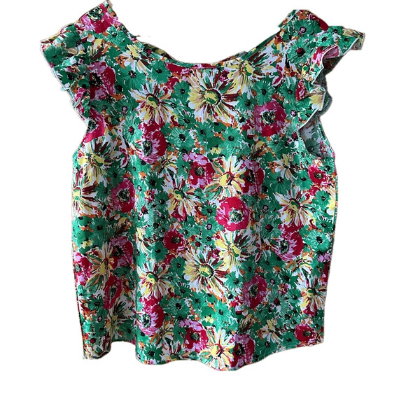 Skue Floral Ruffle Cap Sleeve Top Blouse Tie Back - Large - Picture 1 of 11